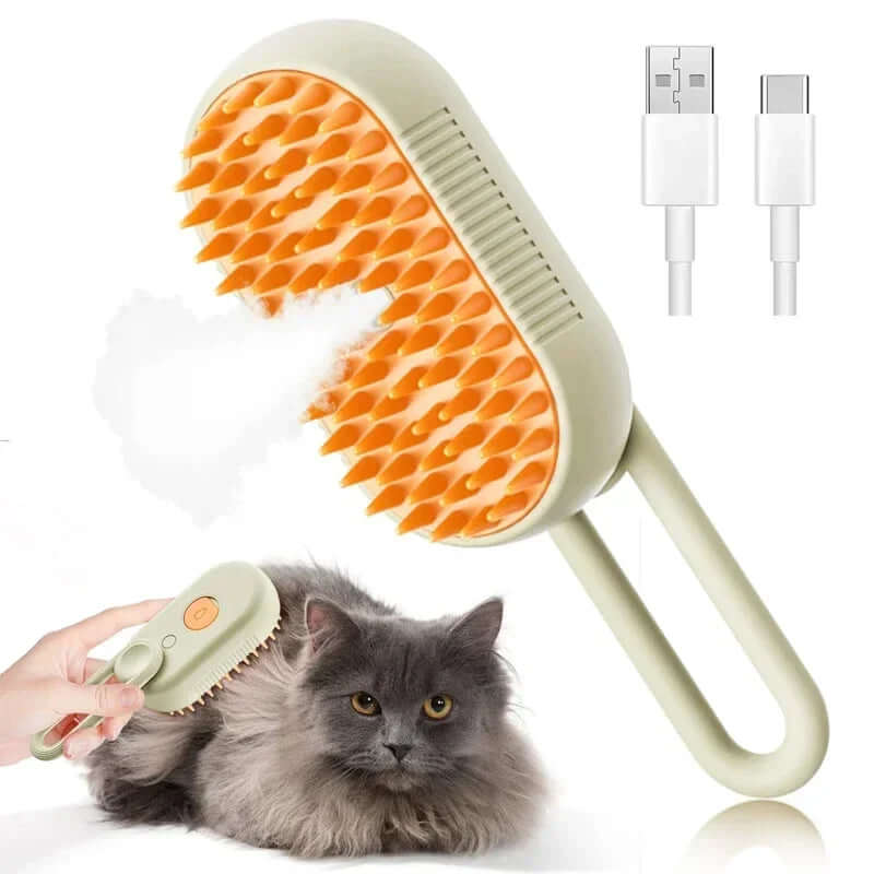 1~2pcs Steam Pet Brush 3-in-1 Massage Dog Steamy Brush Spray Beauty Tangled and Loose Hair Removal Cats Grooming Comb Dogs TechVisio
