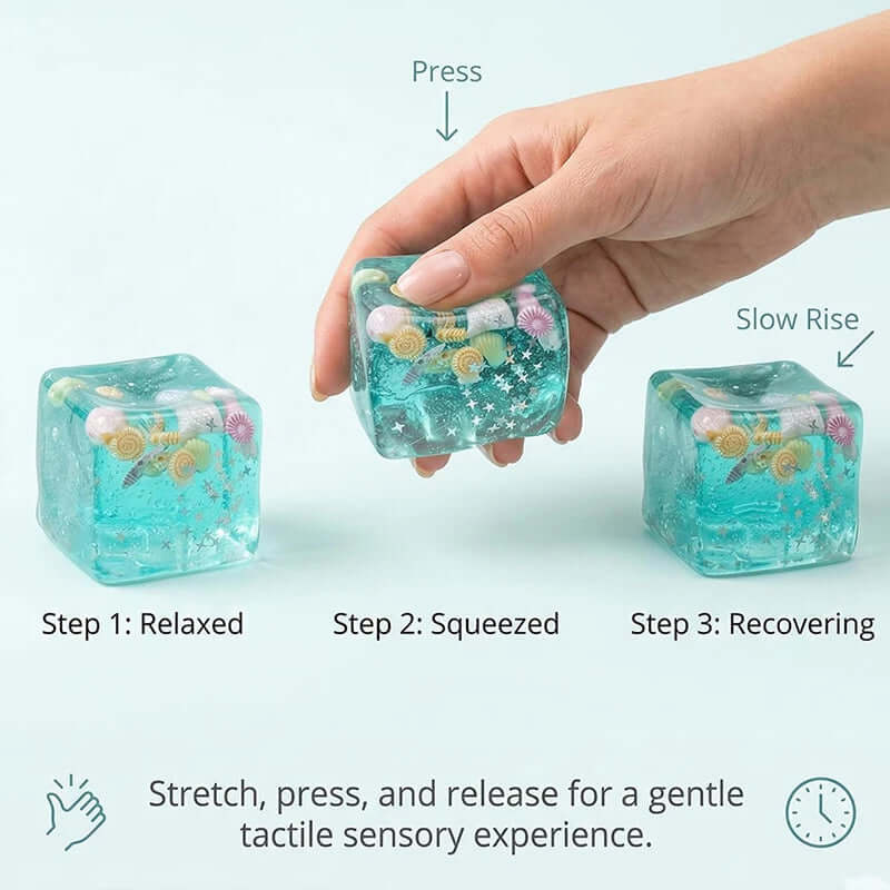 Cube Anti-Stress Squishy Coquillage – Jouet Fidget Doux TechVisio