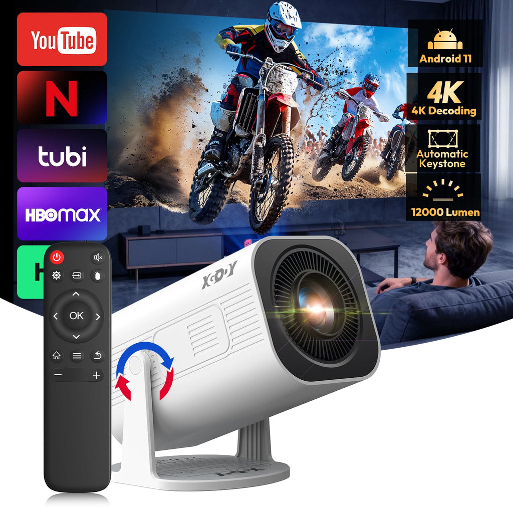 Projecteur Portable XGODY Gimbal 3 Pro – 4K | Wi-Fi 6 | 130" | Android 11