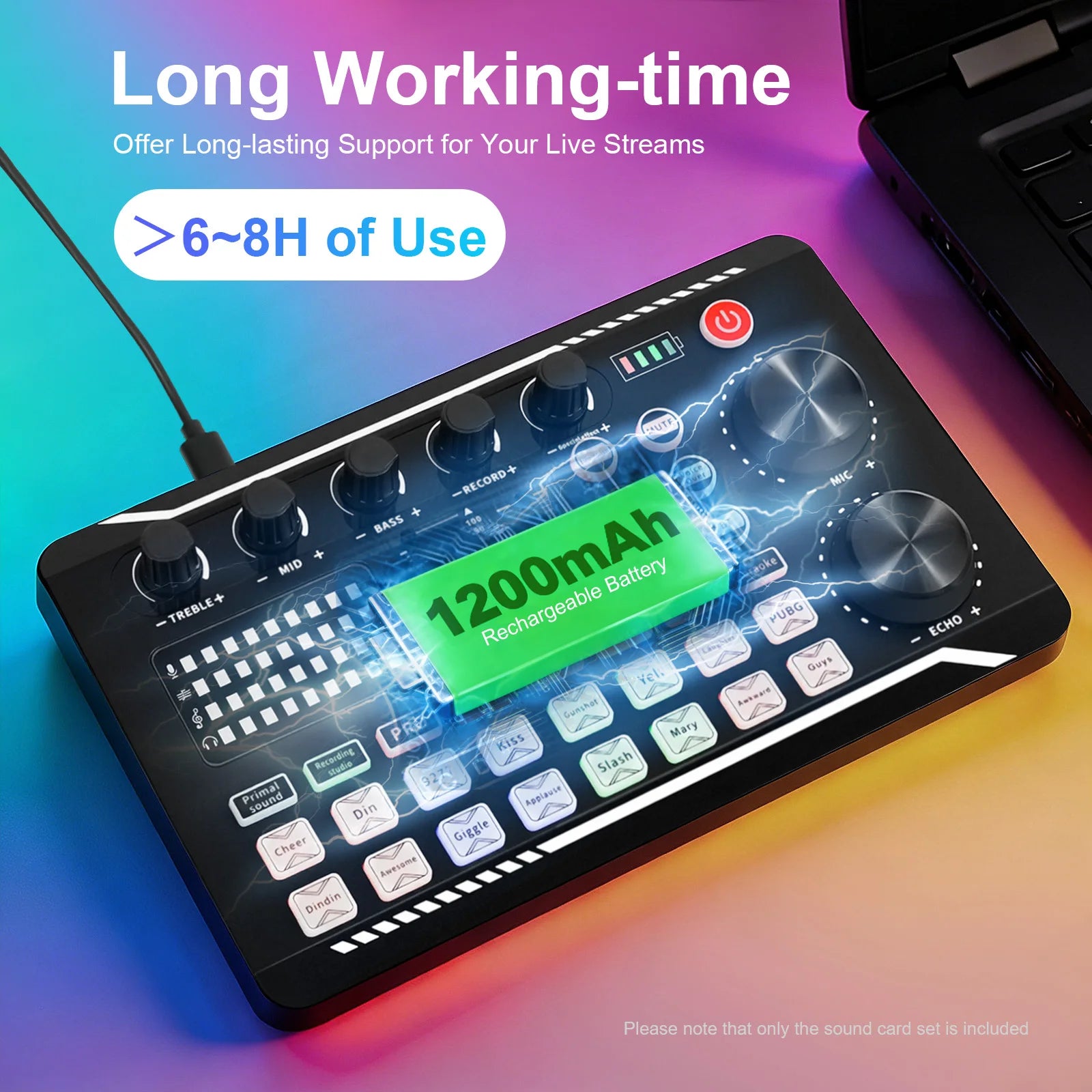 F998 Sound Card - Bluetooth Mixer | 16 Effects | Voice Changer