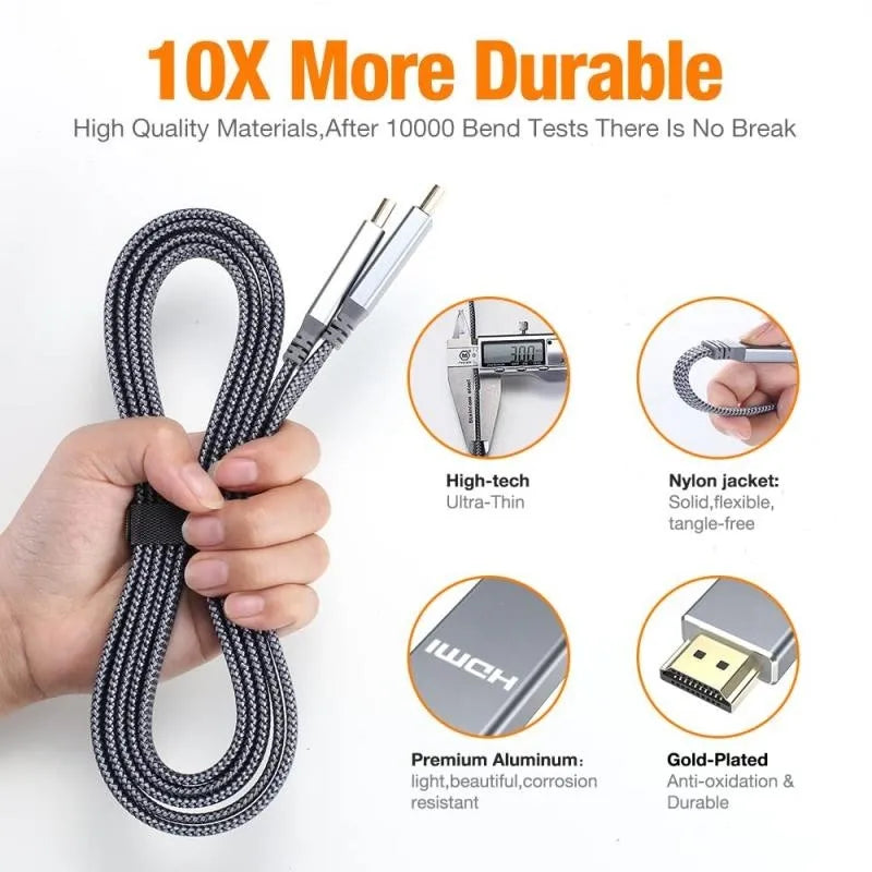 MIZIQIER Flat HDMI 2.1 Cable – 8K 60Hz | 4K 120Hz | 48Gbps | PS5 Xbox