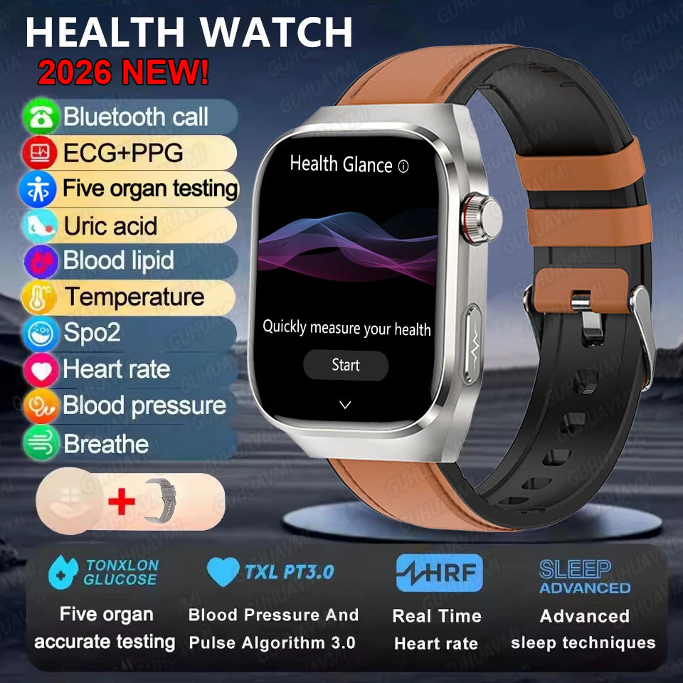 Smartwatch Gesundheit KI – EKG, SpO2, AMOLED, IP68