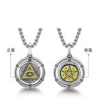 Eye of Horus, Eye of God Necklace, Rotatable Evil Eye Pendant, Men's Trendy Retro Weird Egyptian Amulet Jewelry TechVisio