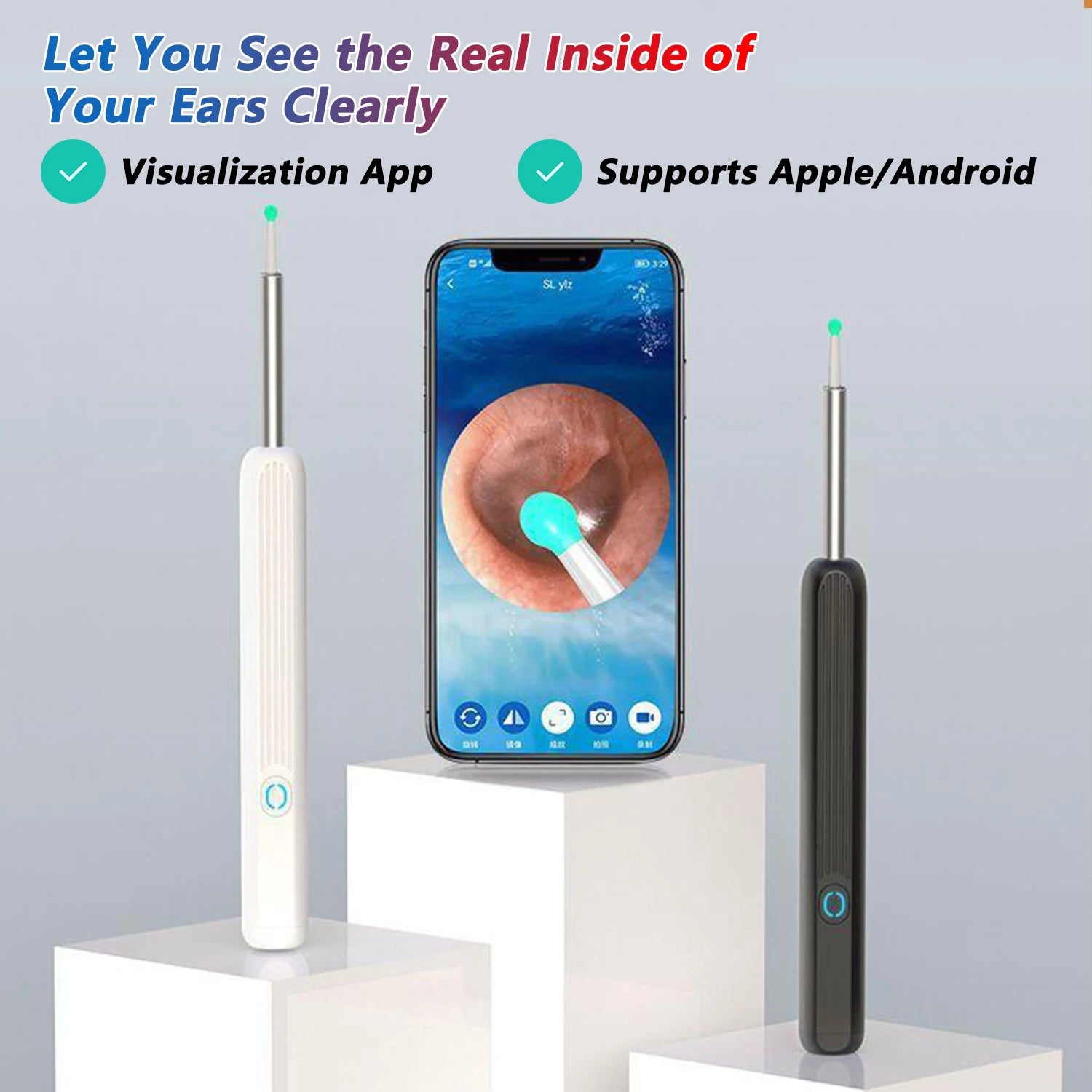 Nettoyeur d'Oreilles Visuel Connecté 1080P – WiFi, IP67, USB-C, Kit Complet