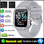 2026 Rugged Military Smart Watch Men's Outdoor Watch LED Flashlight 2.01'' HD Touch Screen Voice Bluetooth Call Smartwatch Gifts TechVisio
