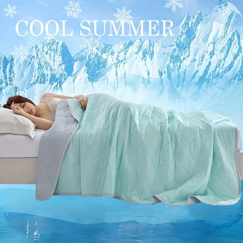 Large Cooling Blanket for SleepersDual-Sided Soft&Lightweight Summer Bedding,100% Polyester Woven Quilted Throw,Machine Washable TechVisio