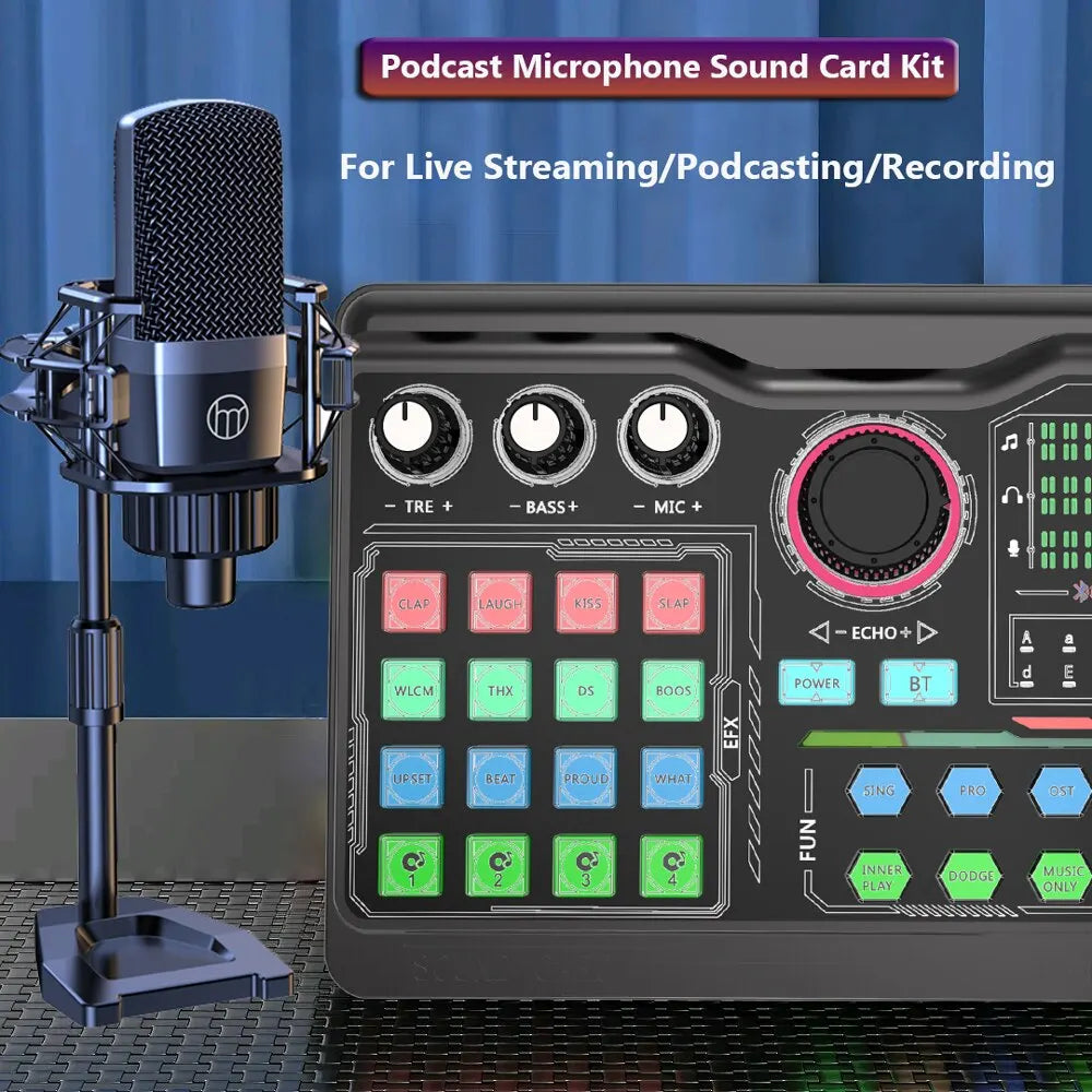 ZealSound P300 Podcast-Kit – DJ-Soundkarte | XLR-Mikrofon | 4 Live-Modi
