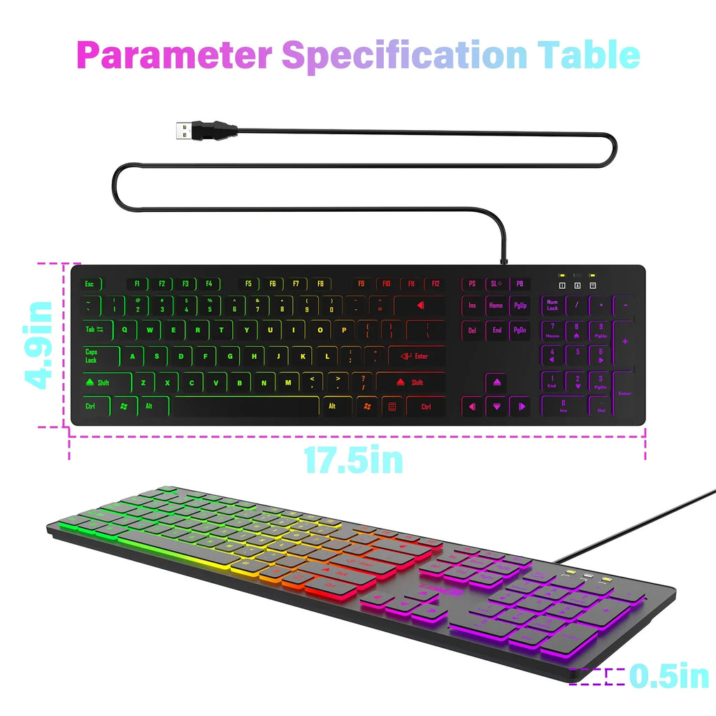FUYUMY – Clavier Gaming RGB 104 Touches USB Multilingue