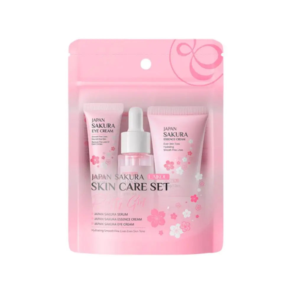 5/3pcs/Set Sakura Skin Care Sets Face Cream Serum Toner Facial Cleanser Sunscreen Eye Cream Gift Box Face Skin Care Set Product TechVisio