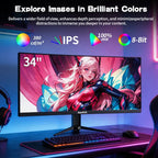 Moniteur Ultrawide 34" IPS 165Hz WQHD Gawfolk