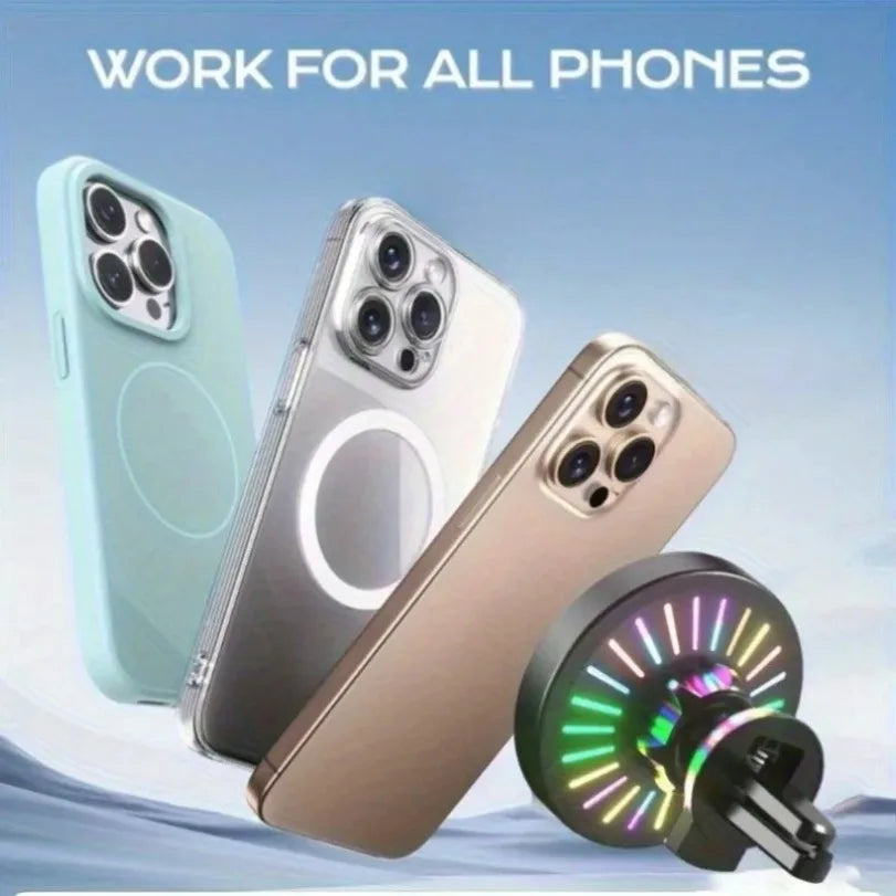 Support Voiture VIKEFON RGB – MagSafe | Sans Fil | 360° | iPhone 12-16