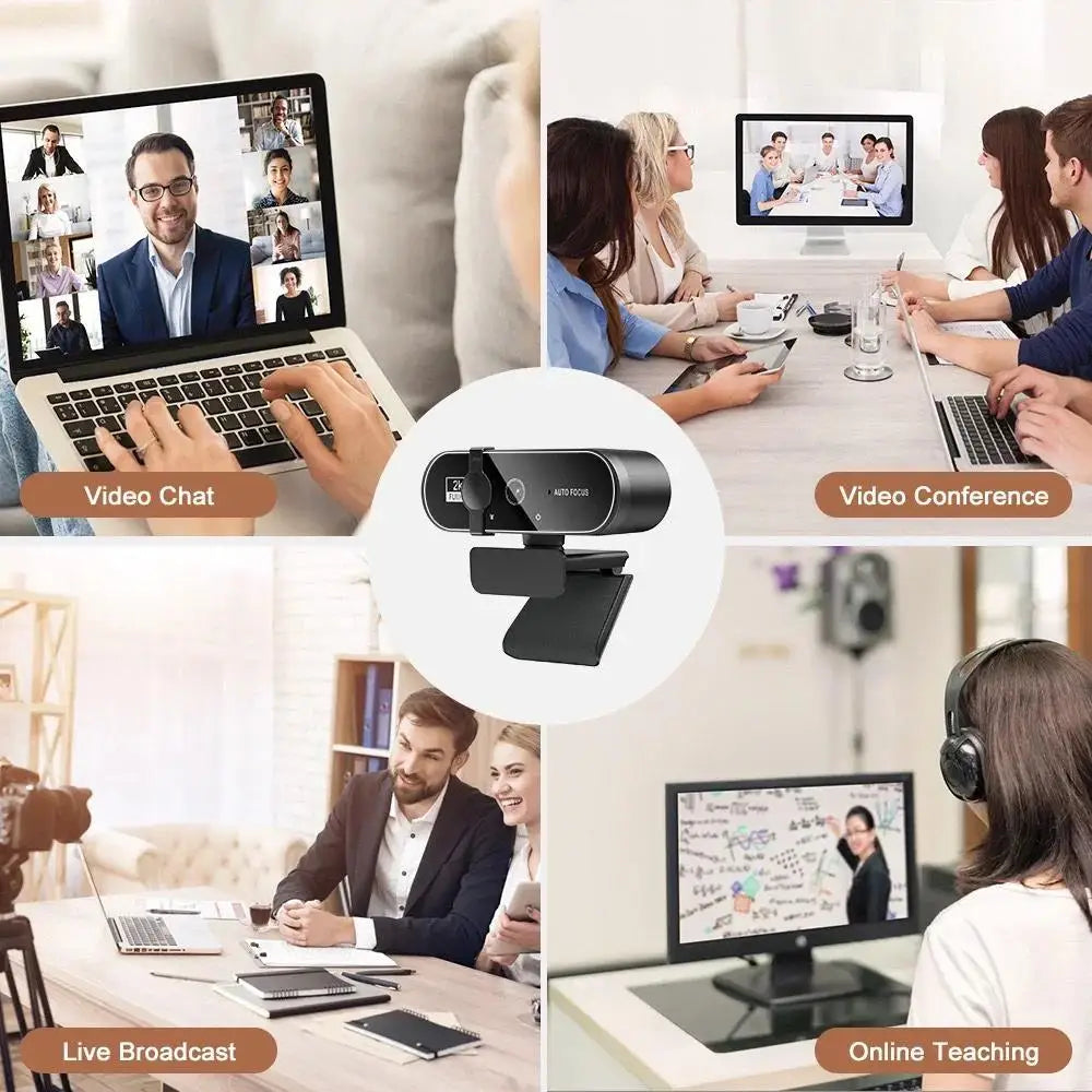 4K Webcam Video Camera 2K Autofocus Streaming Web Cam With Microphone Full HD 1080P Webcams for PC/Computer/Laptop TechVisio