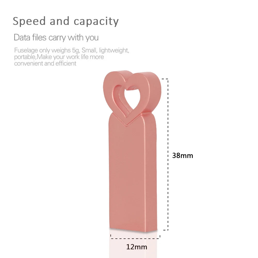 Clé USB Métallique KFHIREW – 4G à 128G, Haute Vitesse, Waterproof, Argent/Or/Rose/Gun