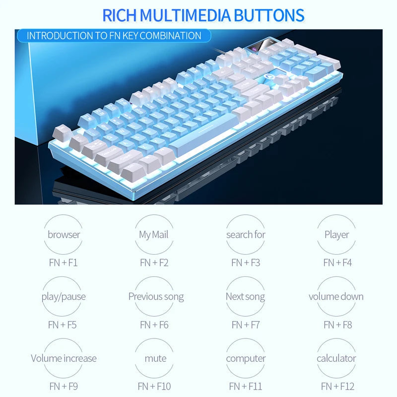 YINDIAO K500 Wired  Keyboard Gaming  Laptop Desktops PC Computer Office Accessories Low Profile Gamer Keyboards With Numpad TechVisio