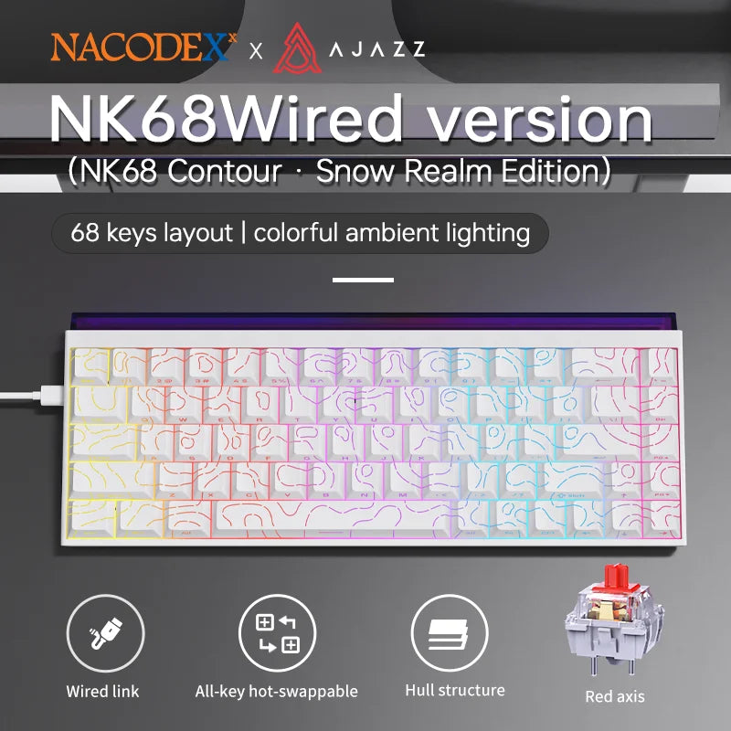AJAZZ NK68 – 68-Key Hot-Swap RGB Mechanical Keyboard
