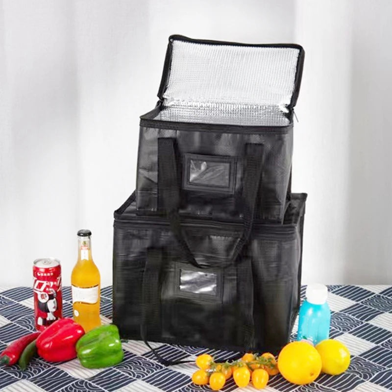 1pc Large Insulated Picnic Bags, Thermal Food Cooler Tote for Outdoor Camping Beach, Leakproof Portable Cooler Bag with Zipper TechVisio