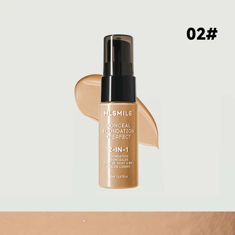 Fond de Teint Liquide 2-en-1 Correcteur Mat Waterproof Longue Tenue 20ml – 6 Teintes TechVisio