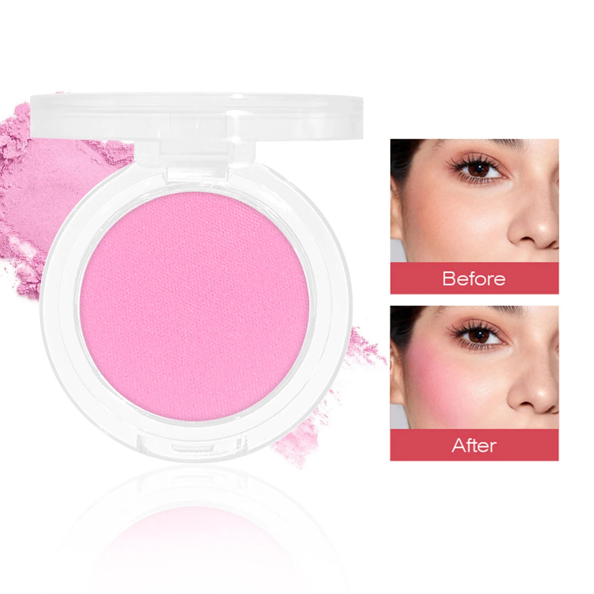 Daily single-color blush - Blush with a subtle wine-like sheen, fine glittering, natural color palette, pure makeup allure TechVisio
