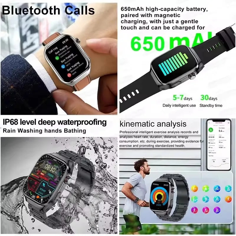 Smartwatch Gesundheit KI – EKG, SpO2, AMOLED, IP68
