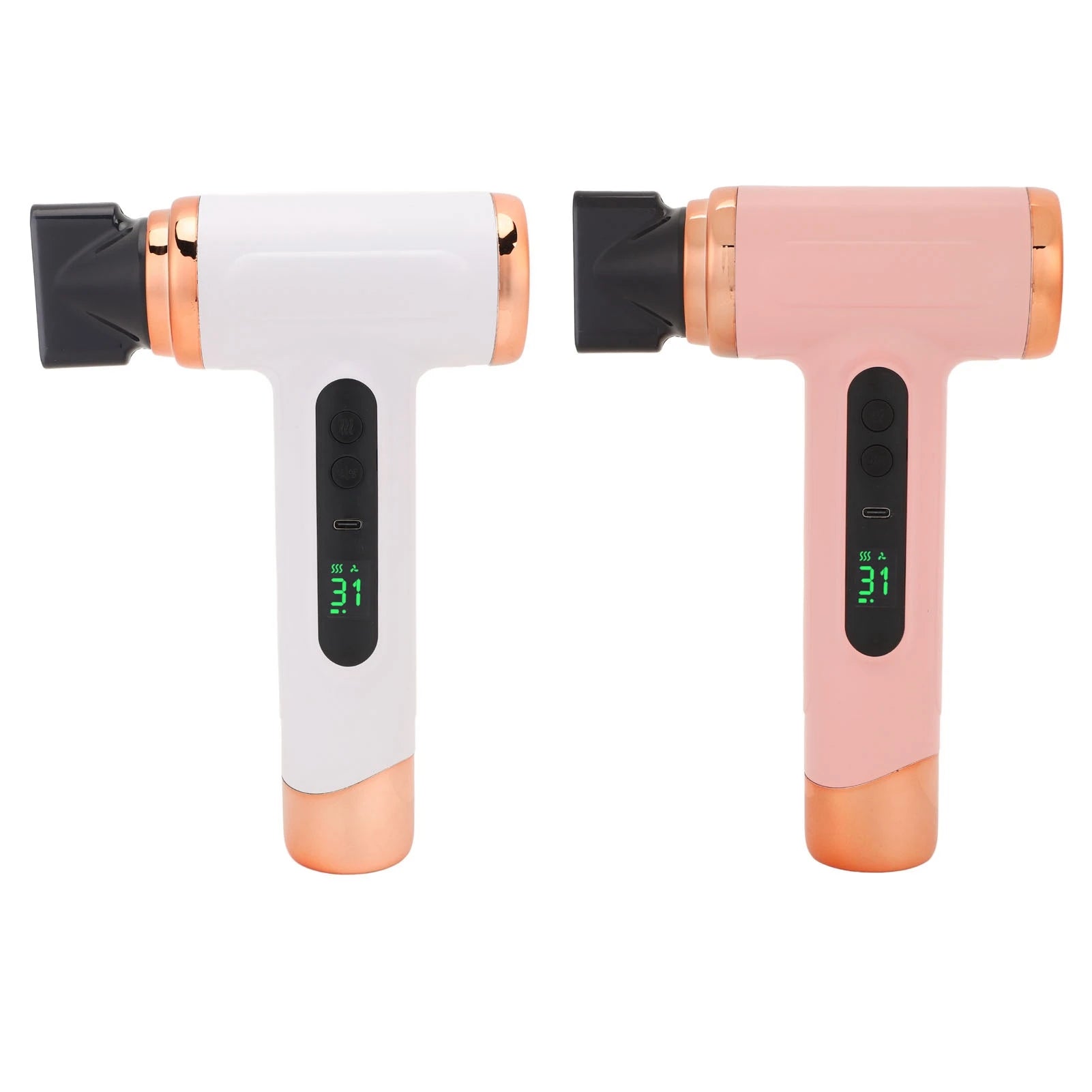 Sèche-Cheveux Sans Fil USB 15600mAh – 200W, Chaud/Froid, Écran LED