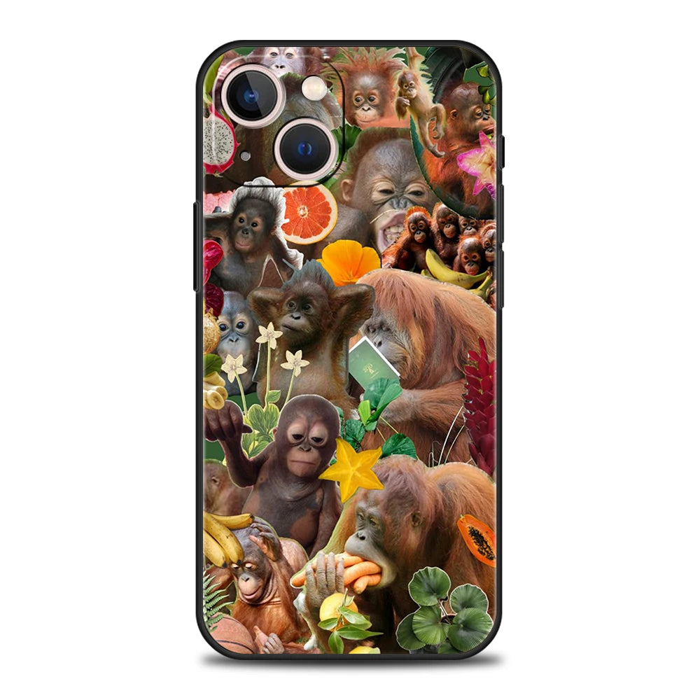 Luxury TPU Soft Phone Case For iPhone 17 Air 16E 16 11 15 14 Pro MAX 12 13 7 8 Plus X XR XS SE 2022 Cover Monkey TechVisio