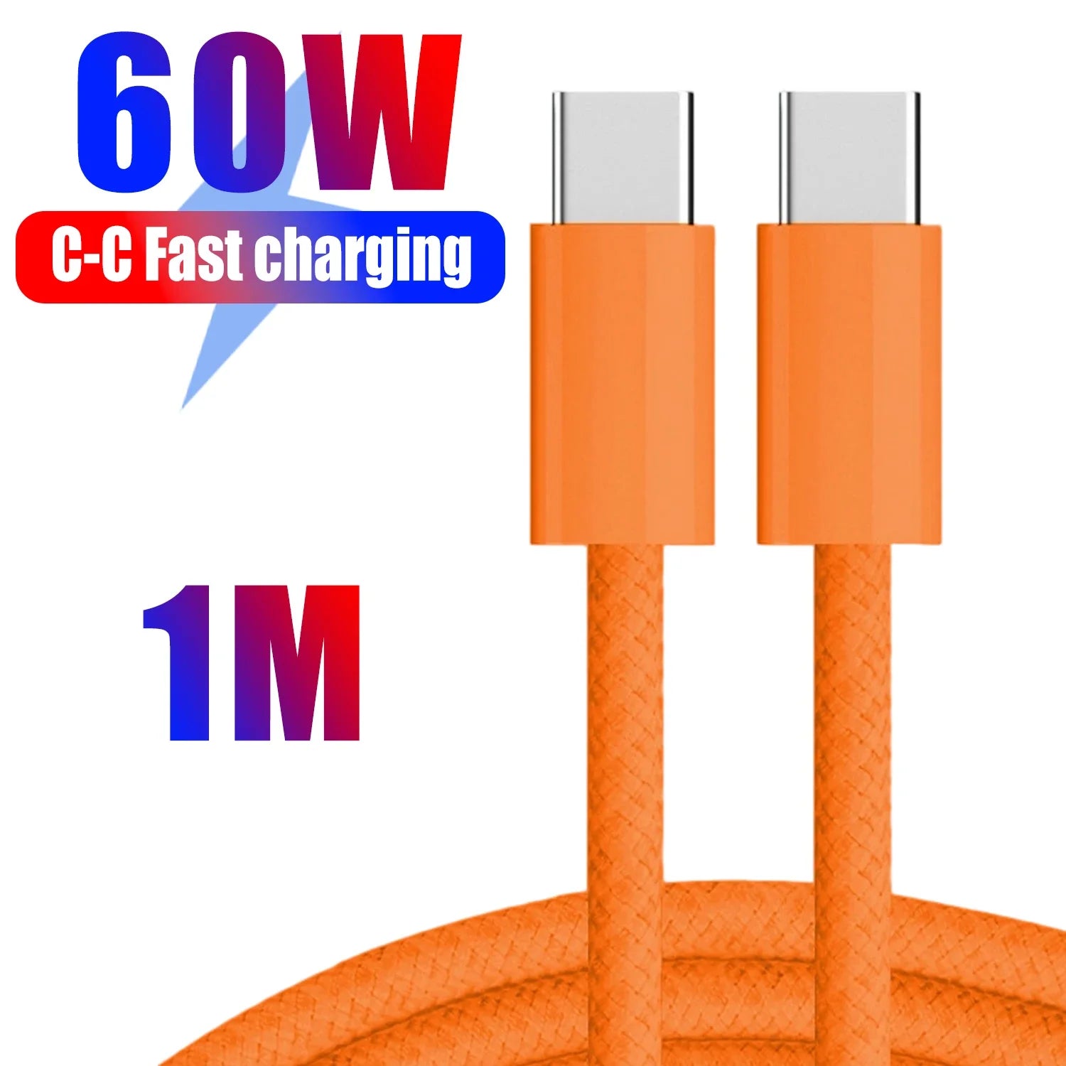 1/2/3m 60W Fast Charging Cable Data Line Type C To Type-C for Iphone 17 Pro Max USBC To C Cable Wire Cord for IPhone 15 16 17 TechVisio