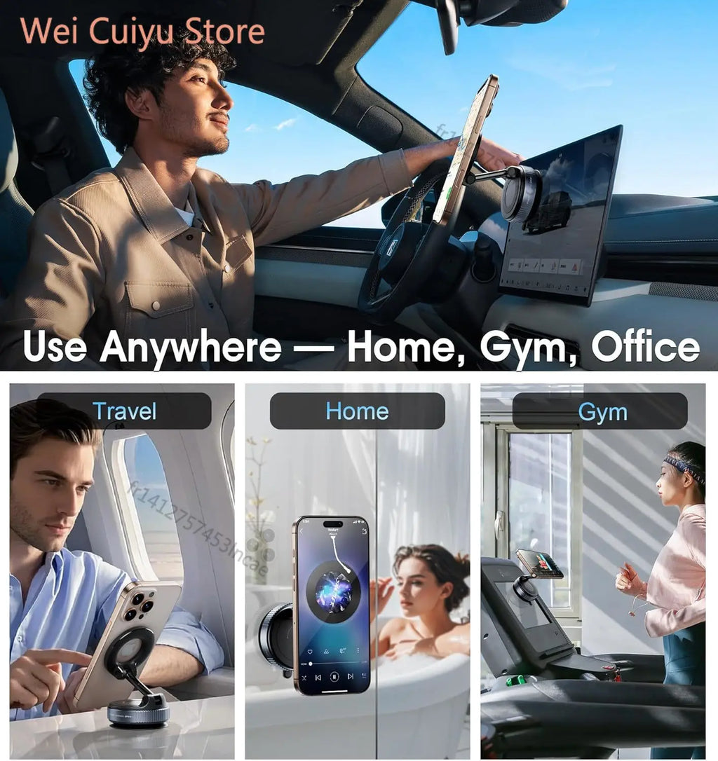 Support Téléphone Magnétique NUOYING – 360° | Ventouse | Voiture & Bureau