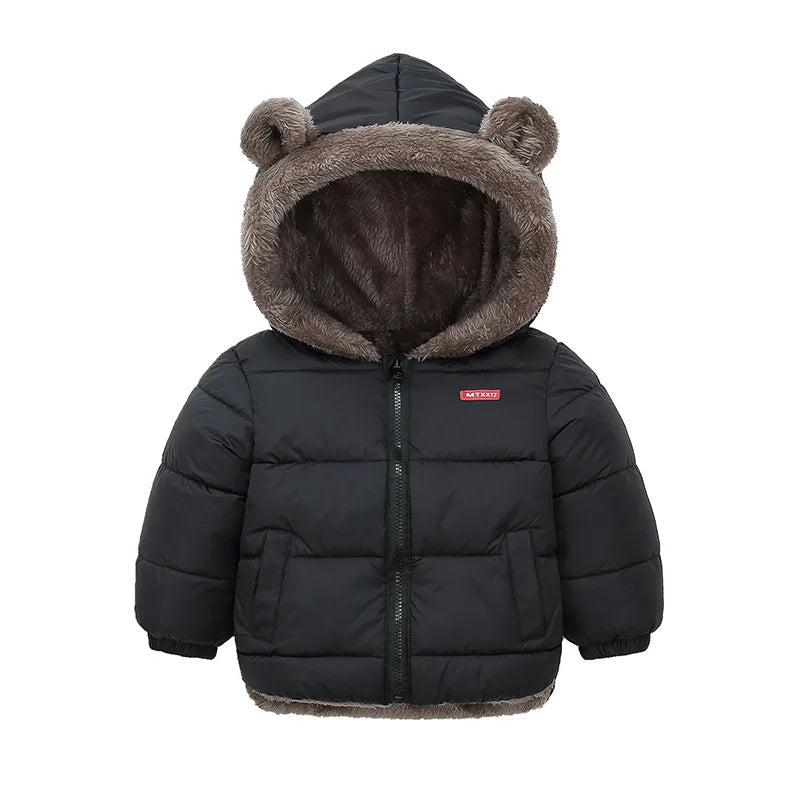 Boys Girls Thick Jackets Winter Kids Padded Fleece Warm Coats Children Hooded Cotton Outerwear Kids Clothes Cashmere Snowsuit TechVisio