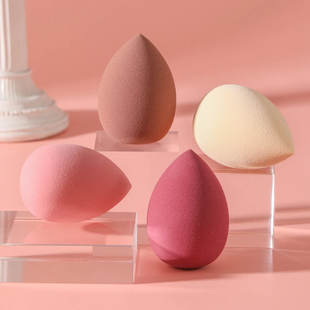 Lot 4 Éponges Maquillage Beauty Blender – 5 Couleurs