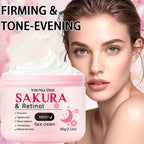 4-Piece Day & Night Skincare Set: Pink Peptide Vitamin C Day Cream + Sakura Retinol Night Cream & Essence for Hydration, Firmnes TechVisio