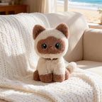 Cute Sitting Pose Kitten Plush Toys Soft Fluffy Cartoon Pet Cat Doll Lovely Office Desktop Decor Funny Gift To Family Accompany TechVisio