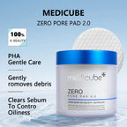 Medicube ZERO PORE PAD 2.0,Pre-Soaked Dual-Texture Cotton Pads,Hydrating&Soothing Formula,Korean Skincare,K-Beauty,Korean Makeup TechVisio