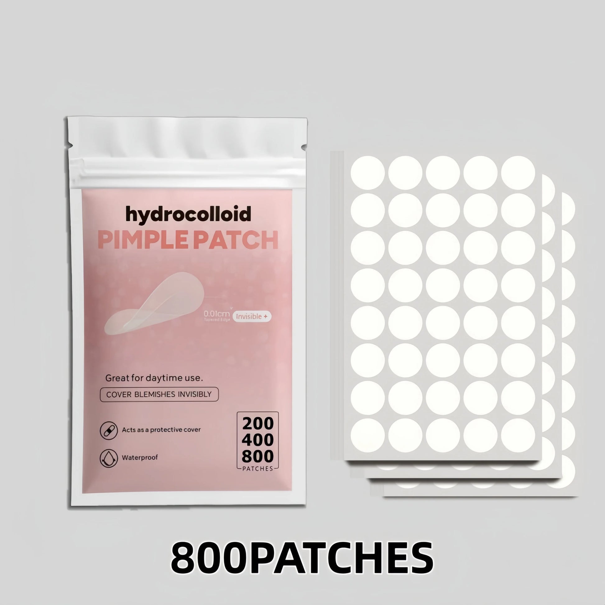 Pimple Patch Hydrocolloid Invisible – Tailles Mixtes | 200 à 800 pcs