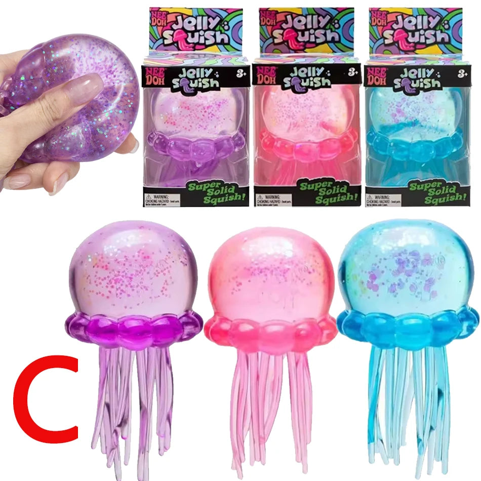 Squishy Méduse & Pieuvre Kawaii Jelly Water Anti-Stress – Boîte Cadeau TechVisio