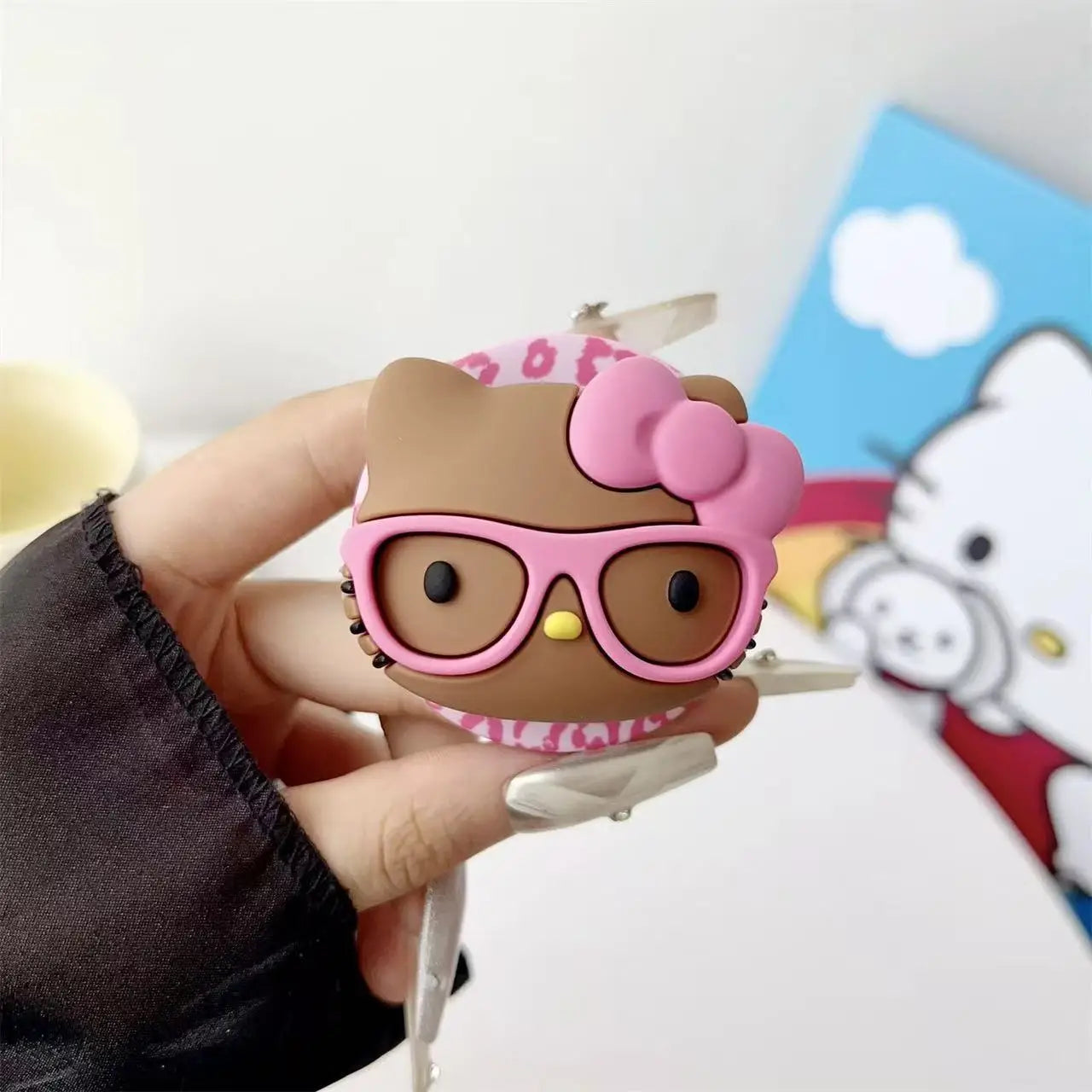 Support Téléphone Magnétique MagSafe Kawaii 3D – Silicone Pliable