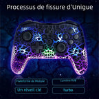 Manette Sans Fil GAMINJA NS015 – RGB Crack | Gyroscope | Switch PC PS3 TechVisio