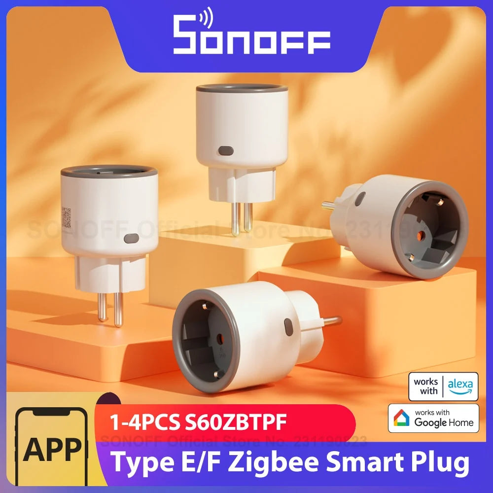 SONOFF S60ZBTPF Zigbee Smart Plug – 16A | Energy Monitoring | Smart Home