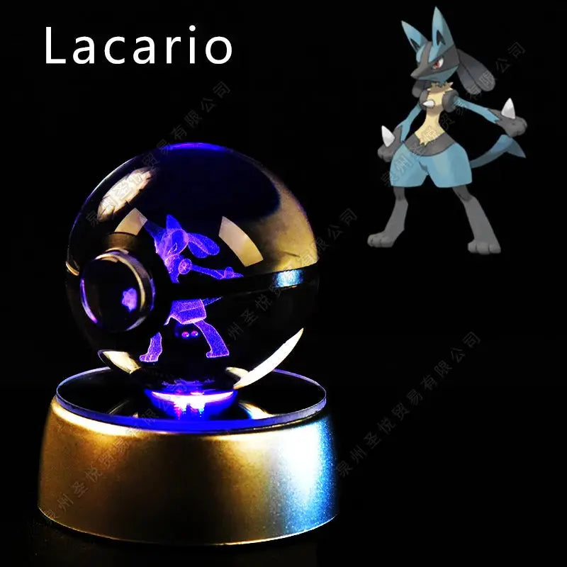 Boule de Cristal Pokémon 3D LED – 36 Personnages, Socle Lumineux, Cadeau TechVisio