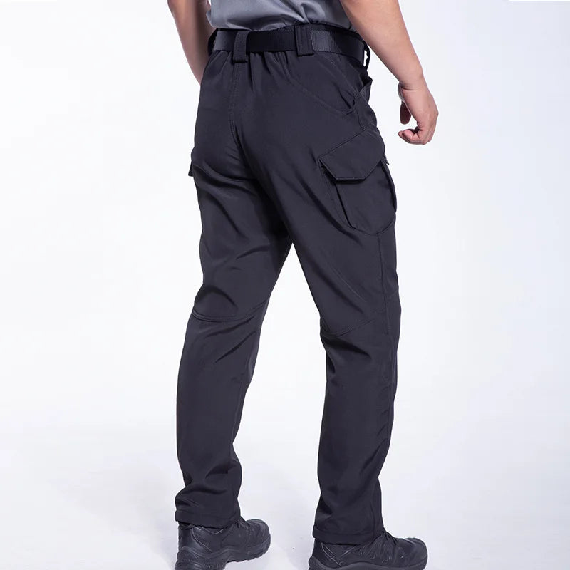 Men's Fleece Lined Winter Warm Tactical Pants Waterproof Hiking Casual Thermal Work Cargo Pants Insulated Skiing Outdoor Sports TechVisio