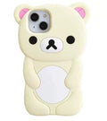 Cartoon Rilakkuma Bear Silicone Soft Cover Case For iPhone 17 16 15 14 13 12 11 Pro Max Plus Xs XR 6 7 8 Plus 5 5S 4 4S TechVisio