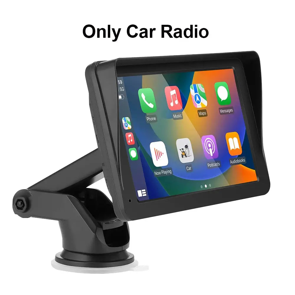 Autoradio Portable 7" Tactile – CarPlay Sans Fil, Android Auto, Bluetooth TechVisio
