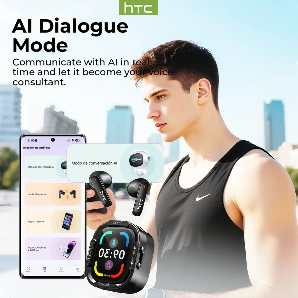 HTC NE70 – Cyberpunk TWS Earbuds | BT 6.0 | Touchscreen | 60h | Gaming