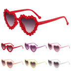 Cute Heart-Shaped Daisy Sunglasses for Kids Aged 3-18 Years Sun Protection Flower Sun Glasses Vintage Children Shades TechVisio