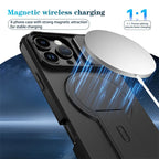 For Magsafe Magnetic Wireless Charging Case for IPhone 16 15 14 13 12 11 Pro Max Plus 16e Armor Stand Slide Lens Protector Cover TechVisio