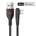Câble USB-C Coudé 90° NNBILI – 120W | Nylon Tressé | Gaming TechVisio