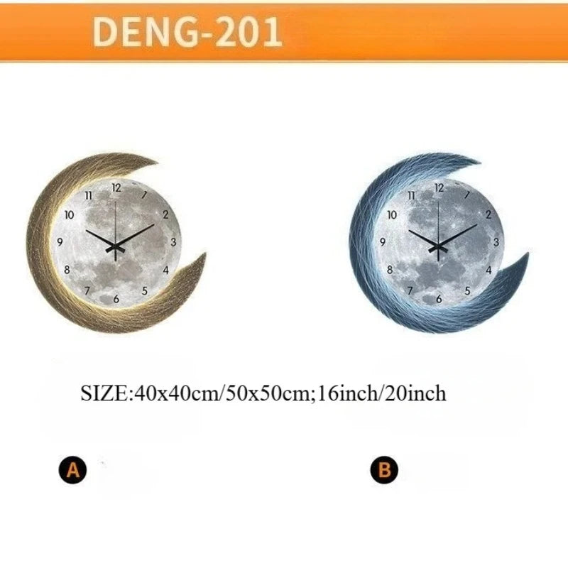 Horloge Murale LED Lune & Terre Acrylique Silencieuse – 40cm ou 50cm TechVisio