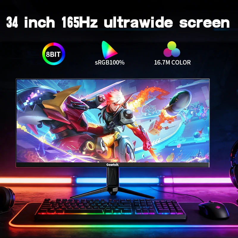 Gawfolk GF340B – Moniteur Ultrawide 34" IPS 165Hz WQHD