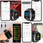 Montre Connectée Santé IA – ECG, SpO2, AMOLED, IP68 TechVisio