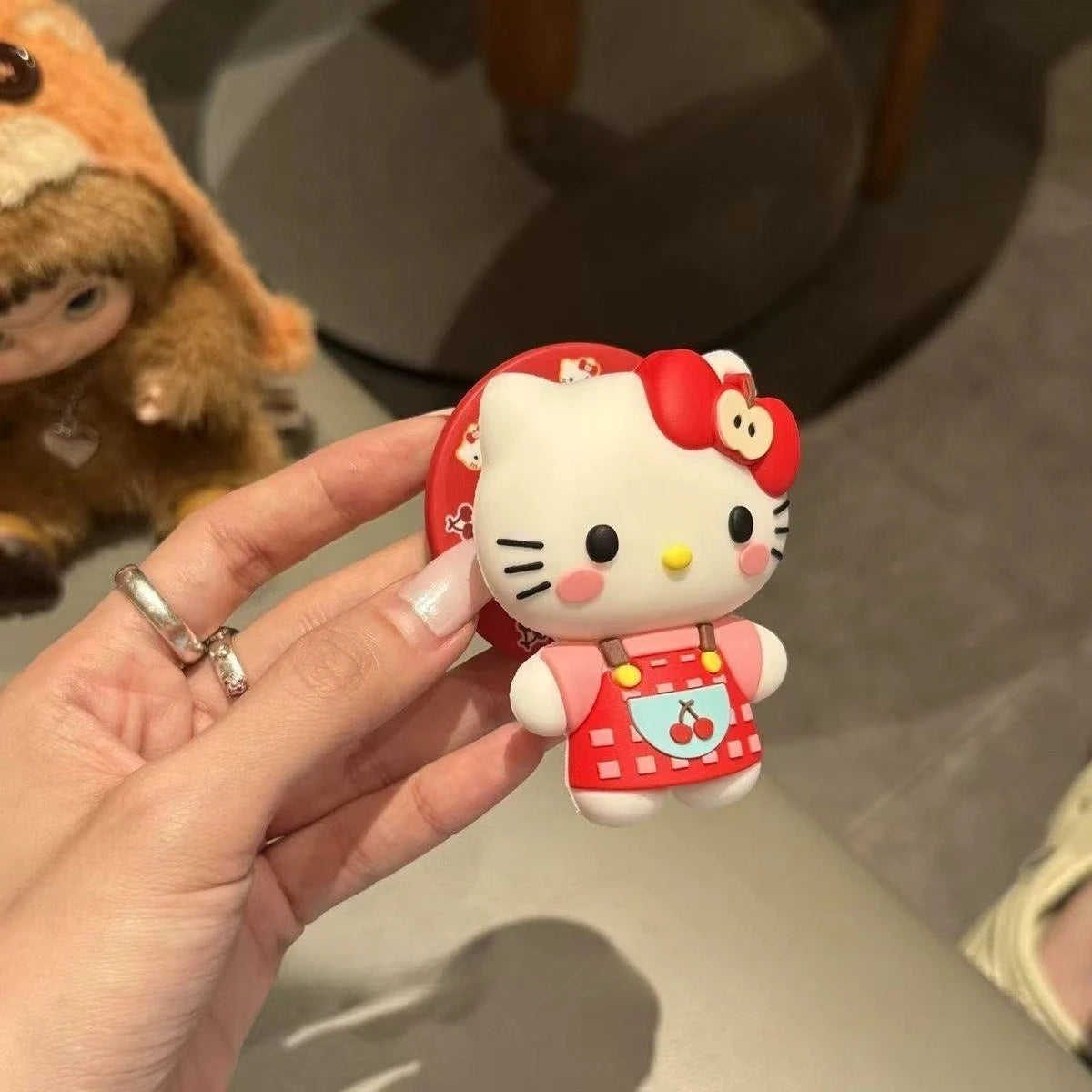 Support Téléphone Magnétique MagSafe Kawaii 3D – Silicone Pliable