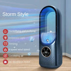 Portable USB Air Cooler Leafless Electric Fan 6 Speed Silent Timer Air Conditioner Cooling Fan Humidifier Conditioning Fan TechVisio